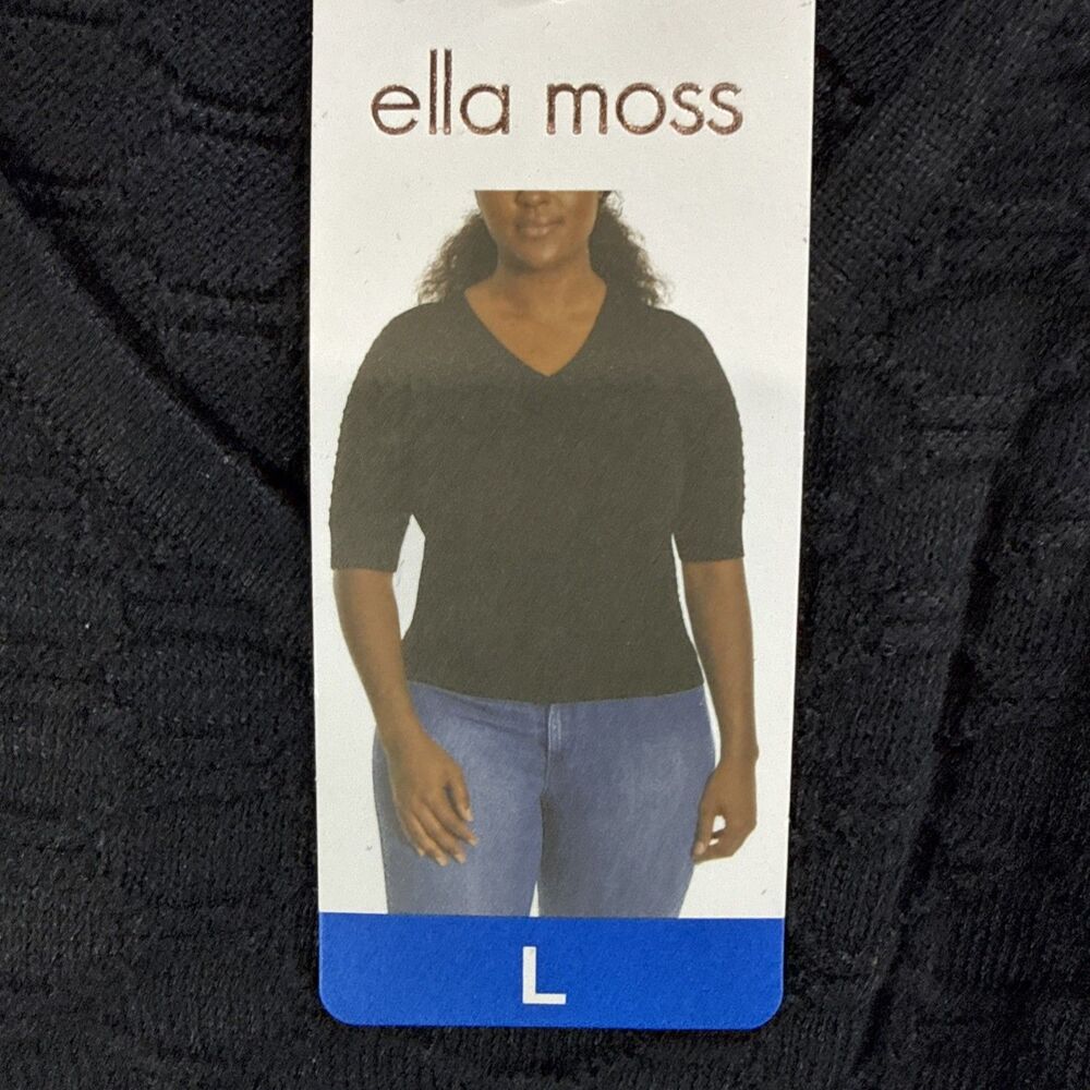 Ella Moss 2 Piece Women's Elbow Sleeve black And Cream Sweater NWT - Picture 2 of 5